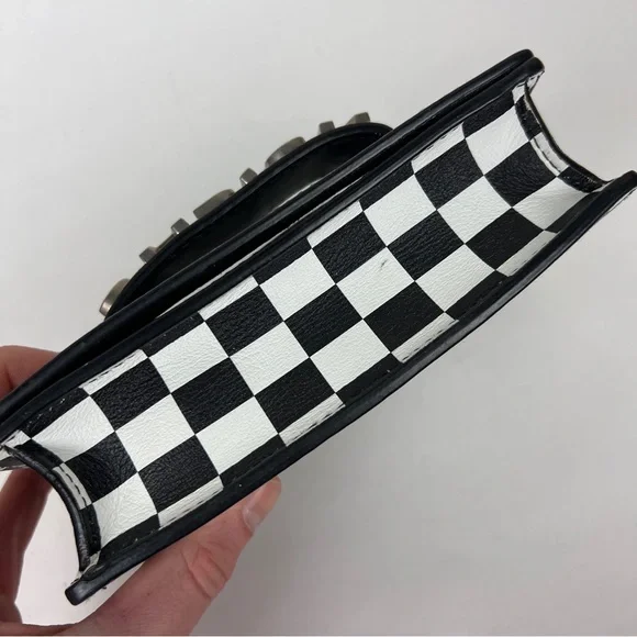 Christian Dior J’Adior Check Black White Checkered Flap Leather Bag - Picture 6 of 11